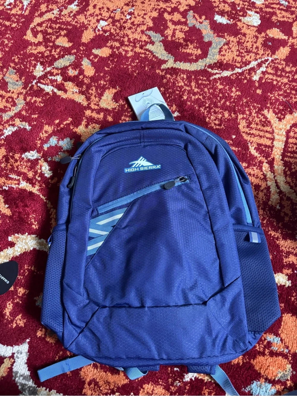 High Sierra Men's Deep Blue Backpack with Light Blue Accents